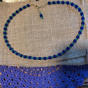Elegant Blue and Green Beaded Necklace